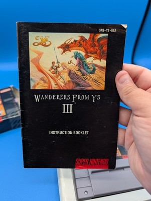 SNES: Ys III Wanderers from Ys III - Super Nintendo, Game, Box