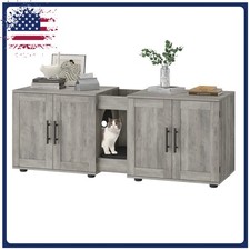 3-in-1 Enclosed Cat Washroom Furniture for Indoor Cats Living Room, Bedroom
