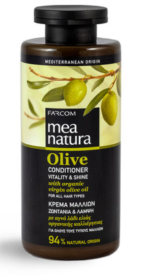 Mea Natura Olive Conditioner, Organic Virgin Olive Oil, All Hair Types Greece