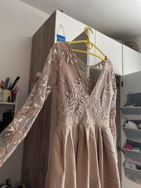 Women Evening Dress Beige 38