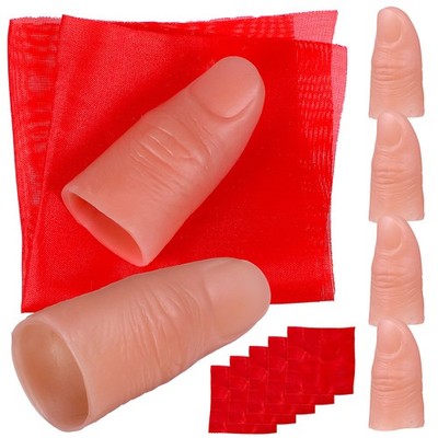 6 Sets Magician Silk Scarves Fake Thumb Trick Artificial Fingers