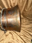 Antique Hammered Copper Cauldron Pot Kettle Primitive Dovetail Wrought Iron Hand — photo 10