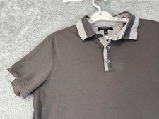 Banana Republic Polo Shirt Mens Large Gray Luxury Touch Cotton Soft Casual