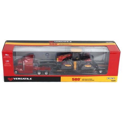 Red Chrome Chase Unit ~ 1/64 Versatile 580DT w/ Semi & Trailer, ERTL Prestige - Picture 5 of 5