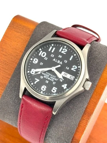 vintage seiko alba 34mm Men Quartz Watch 7N43-0AF0 New Battery -f892