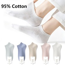 5 Pairs 95% Cotton Women's Ultrathin Low Cut Socks Soft Breathable Summer Socks