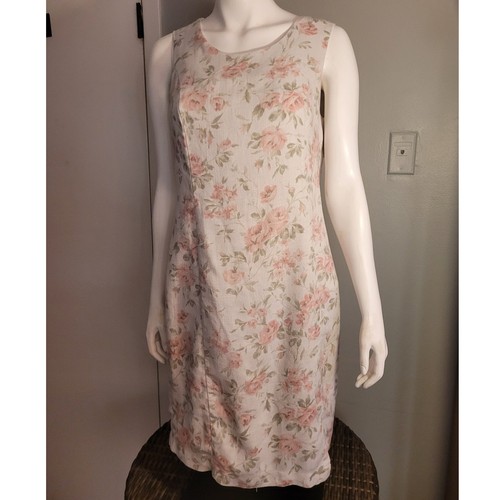 Vintage 90s Y2K Sag Harbor Floral Sheath Dress Size 14 Modest Church Romantic - Picture 8 of 10