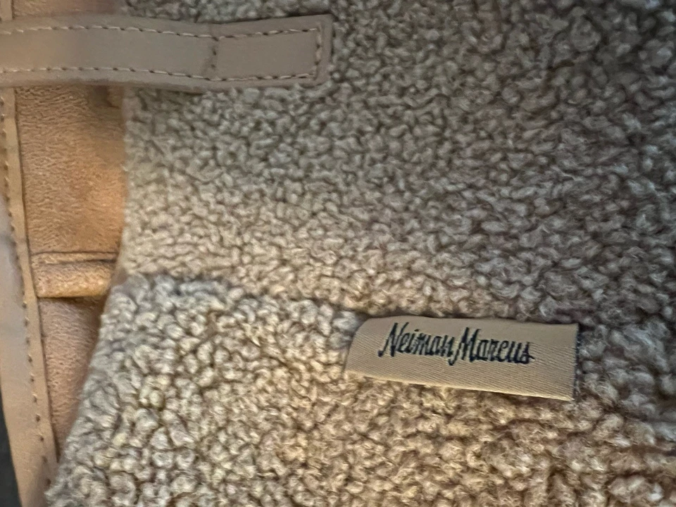 Bolso de Mano Neiman Marcus Sherpa Piel Sintética Marrón/Tostado NUEVO Cartera Bolso de Mano Foto 3 de 4