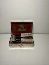Vintage Ever-Ready Safety Razor w/ Case & 2 Blade Holders Single Chrome