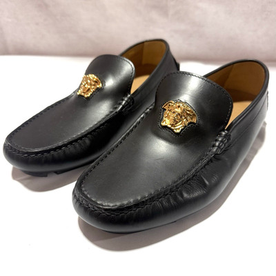 Versace La Medusa Driver Loafers Black Leather Men s US 7.5 IT 40.5 Italy New