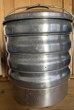 Cool Vtg 1960s Regal Ware Aluminum Picnic Pack 5 Tier Stacking Cookware Set