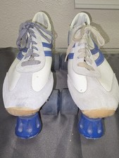 Vintage Athletic Brand Quad Roller Skated White And Blue 70s Wheels Roll FAST 