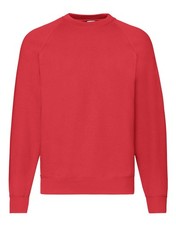 Fruit of the Loom Men CLASSIC THICK SWEATSHIRT Pullover Raglan Plain Sweat Top