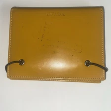 Vintage Prada Traveler's Little Note Book Yellow Leather Cover - Bin 5