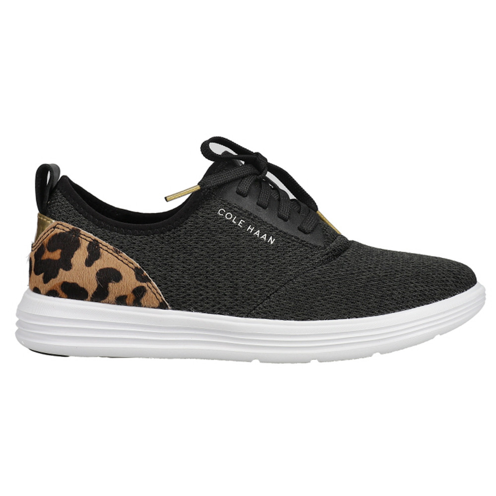 Cole Haan Grandsport Journey Leopard Lace-Up Sneakers for Women in Black