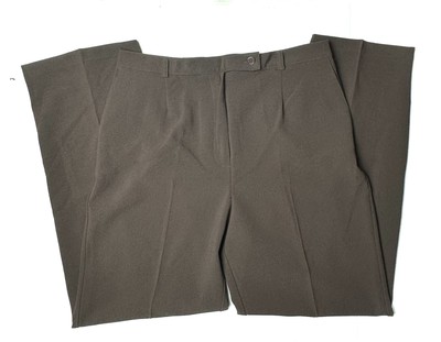 Vintage Tradition Womens 14 Dark Brown Dress Pants Pleated Straight Leg 80s 90s