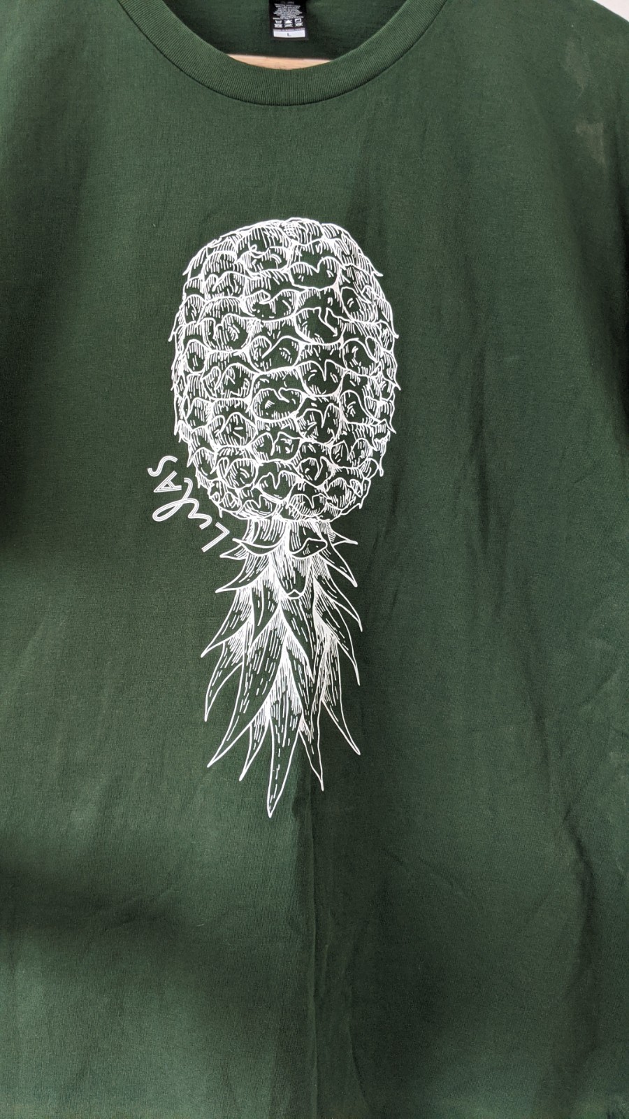 Green‑Graphic Staple AS Colour Tee – L upside down pineapple swinger image 4