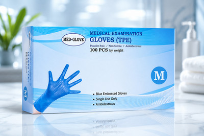 MED-GLOVE Medical Examination Gloves(TPE) , M- 1 Boxes of 100