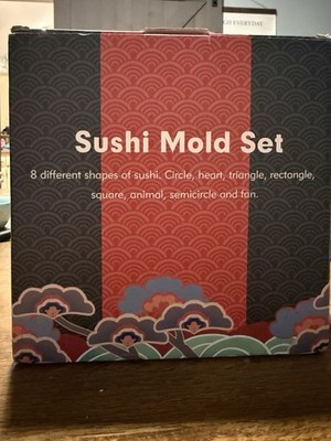 Multicolor Sushi Mold Set 8 Shapes Circle Heart Triangle Rectangle Square Animal