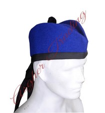 Scottish Military Traditional Kilt Cap - 100 Wool Royal Blue Glengarry Hats