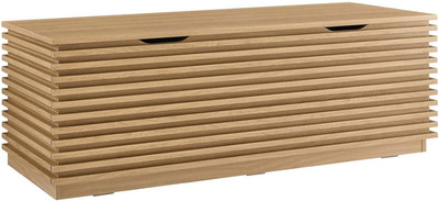 Render 47'' Wood Grain Storage Bench in Oak