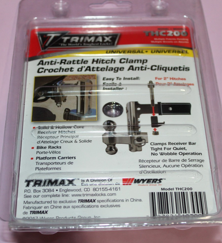 TRIMAX  THC200 Universal Anti-Rattle Clamp for truck  fits 2" Hitches