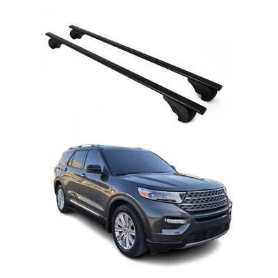 Dachträger Grundträger für Ford Explorer 2020-2026 75kg Stahl Schwarz 2 tlg