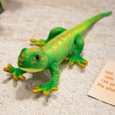 Green Gecko Lizard Plush Toy Simulation Long Tail Animal Stuffed Doll 50cm