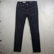 AG Adriano Goldschmied Corduroy Pants Women 26 R Stevie Slim Straight Black