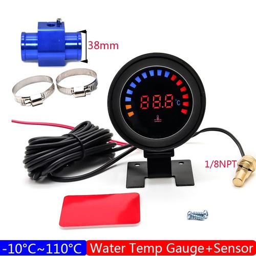 52mm Gauge with Sensor Water Temp Meter Adaptor Joint Pipe Radiator 26-40mm - Picture 31 of 41