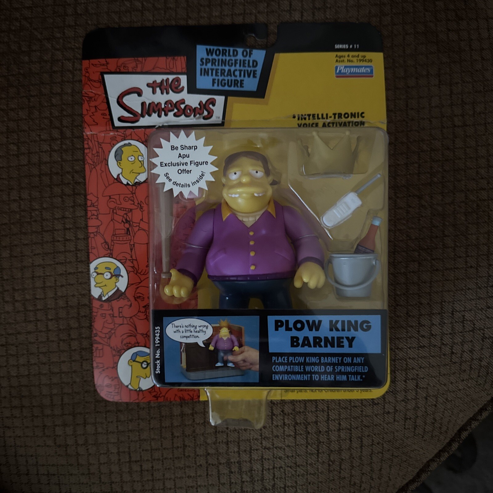 The Simpsons World of Springfield PLOW KING BARNEY Interactive Figure Playmates