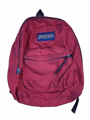 JANSPORT Original RED Backpack Made in USA Canvas RED School Travel Hiking Bag - Picture 1 of 5