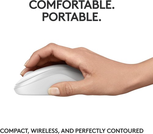 Logitech M240 Silent Bluetooth Mouse, Wireless, Compact, Portable, White - Picture 6 of 9