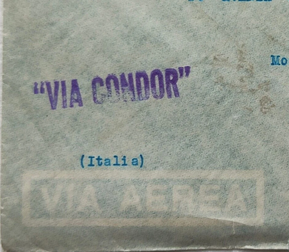 POSTA AEREA FASCISMO TARGHETTA ARGENTINA ITALIA 1938 CONDOR PERMISO 35 25 C NZ A - Immagine 4 di 4