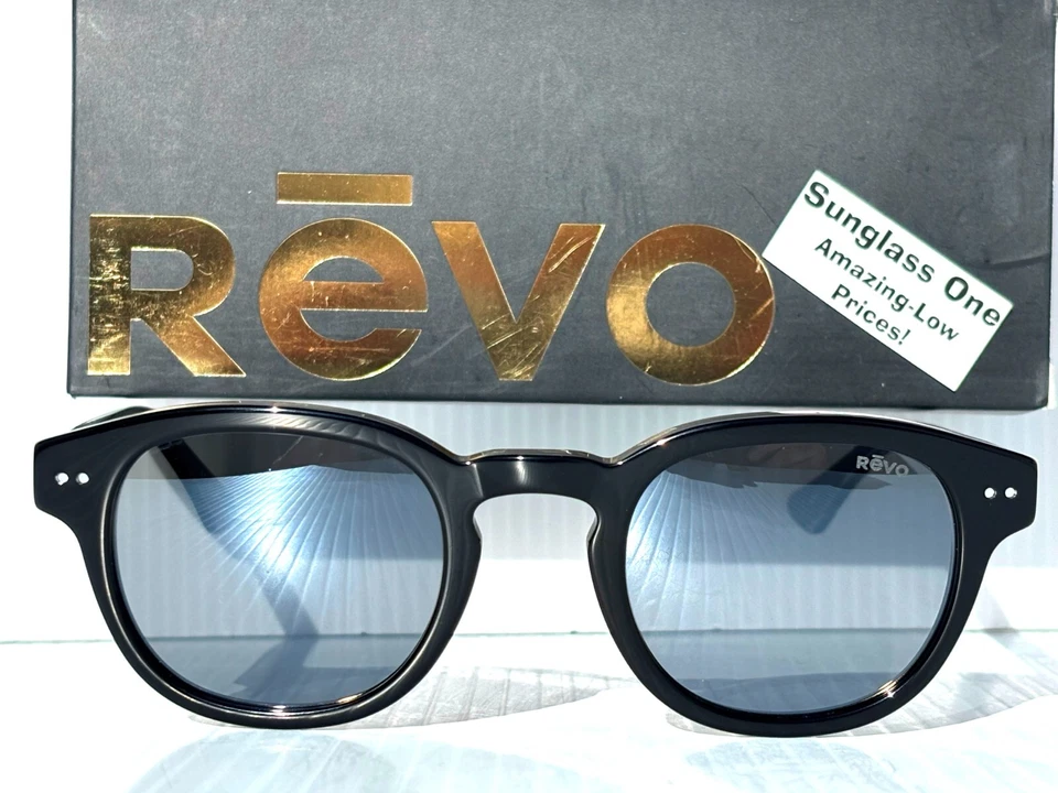 NOVO Óculos de Sol Revo STERLING Preto Brilhante POLARIZADO Cinza Grafite Lente 1255 01 GY - Imagem 2 de 4