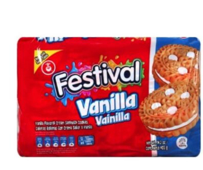 Galletas de sándwich crema sabor galletas vainilla festival 14,2 OZ