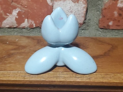 Vintage Tulip Candle Holder ART POTTERY CANDLESTICK Holder Blue