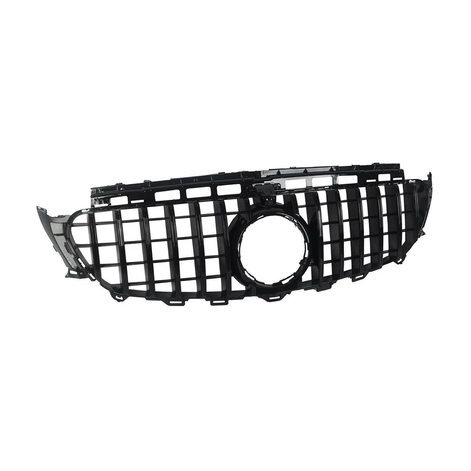 Gloss Black GT R Grille W/ Camera Hole For Mercedes Benz W213 E-CLASS 2016-2020 - Imagem 3 de 4