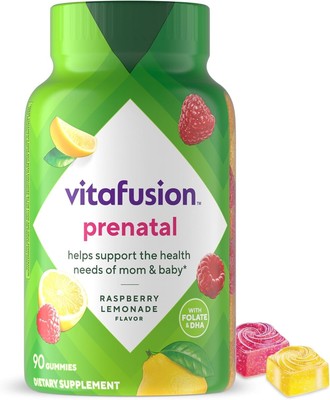 vitafusion PreNatal Gummy Vitamins, Raspberry Lemonade Flavored, Pregnancy Vitam