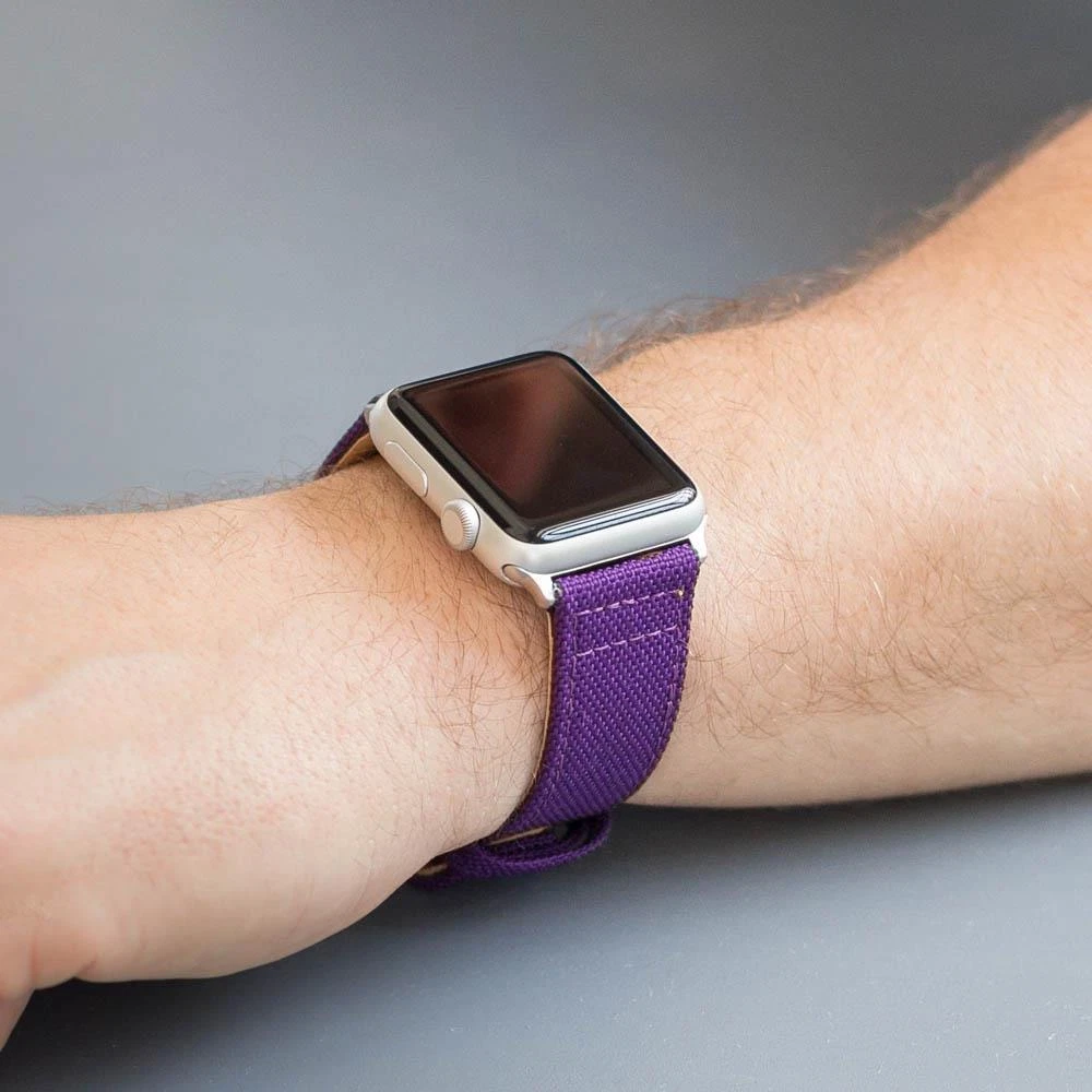Purple Cordura Canvas Leather Watch Band for 42mm Apple Watch eBay
