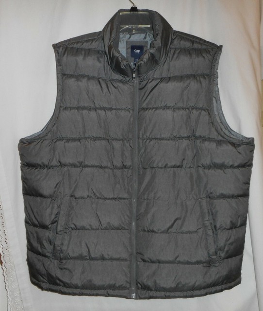 THE GAP CHARCOAL GREY WARMEST PUFFER VEST COAT MEN'S SIZE XXL NEW eBay