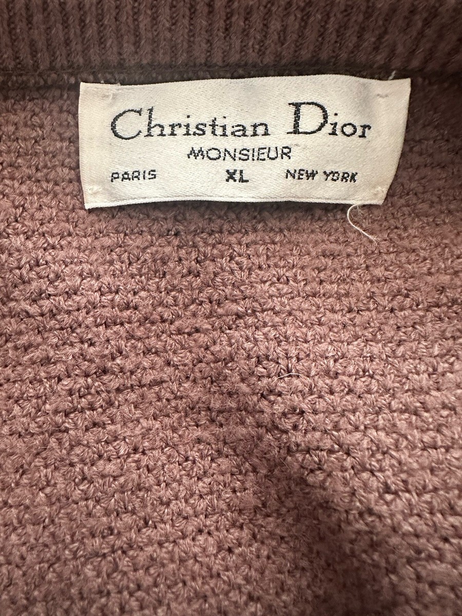 Vintage Christian Dior Monsieur Sweater Light Brown Mens Knit V