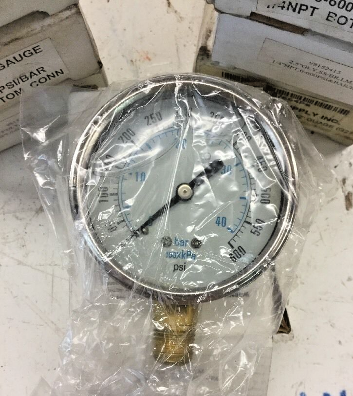 グレ師 Liquid Filled Pressure Gauge 2-1/2