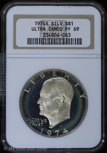 1974-S $1 Proof Eisenhower "Ike" Silver Dollar NGC PF 69 UC | PR