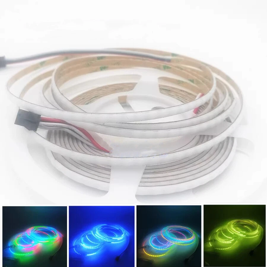 16.4ft COB RGB LED Strip Lights 5V 480leds/m 5mm Flex Tape for Room Car Decor
