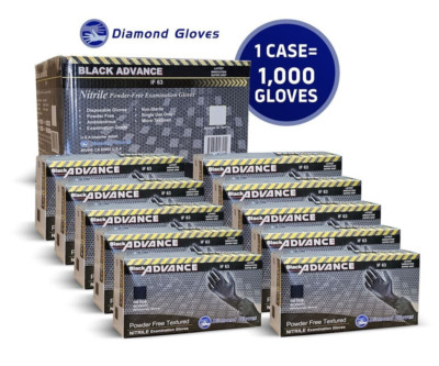 Premium Black Nitrile Gloves Powder-Free 6-Mil 1000pcs S/M/L/XL/XXL New