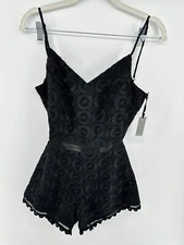 Lovers + Friends Black Lace Songbird Romper Size Small