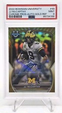 2022 Bowman University Chrome Gold JJ McCarthy AUTO #1/50 #48 PSA 9 MINT Vikings