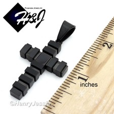 MEN Stainless Steel Black Plated Cross Charm Pendant P73