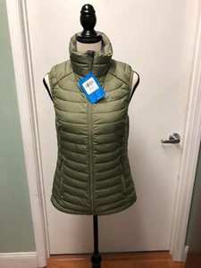 columbia women's white out puffer omni heat full zip insulated vest